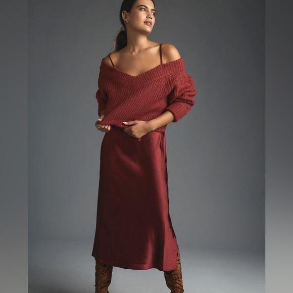 ANTHROMare Mare Layered Sweater & Slip Midi Dress